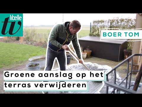 Zo verwijder je groene aanslag op het terras - Boer Tom