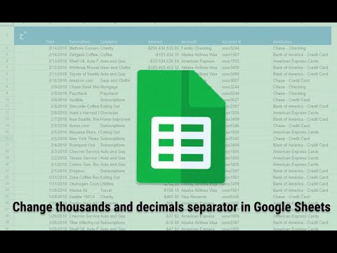 How to change thousands and decimals separator in Google Sheets ?