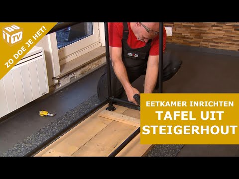 Eetkamer inrichten: Deel II - Tafel uit steigerhout en stalen pijpen | Zo doe je het!