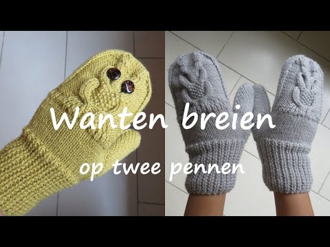 Wanten breien op twee pennen