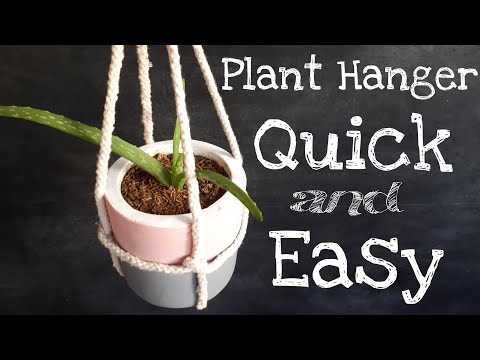 DIY | 1 MINUTE HANGING PLANTER - QUICK AND EASY | HANGING POT WITH ROPE