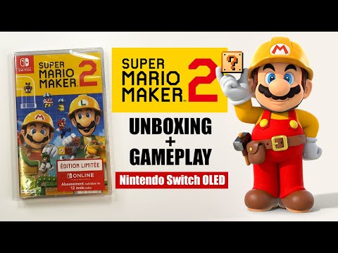 Super Mario Maker 2 Limited Edition Unboxing + Nintendo Switch OLED Gameplay