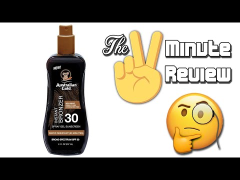 The 2 Minute Review - Australian Gold Spray Gel Sunscreen with Instant Bronzer